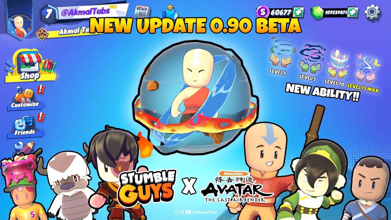 STUMBLE GUYS X AVATAR THE LAST AIRBENDER‼️ STUMBLE GUYS 0.90 BETA NEW UPDATE