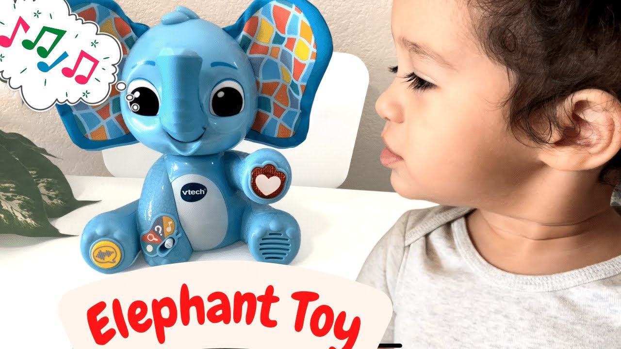 Baby Max play with a VTech Elephant Toy. #learningtoy