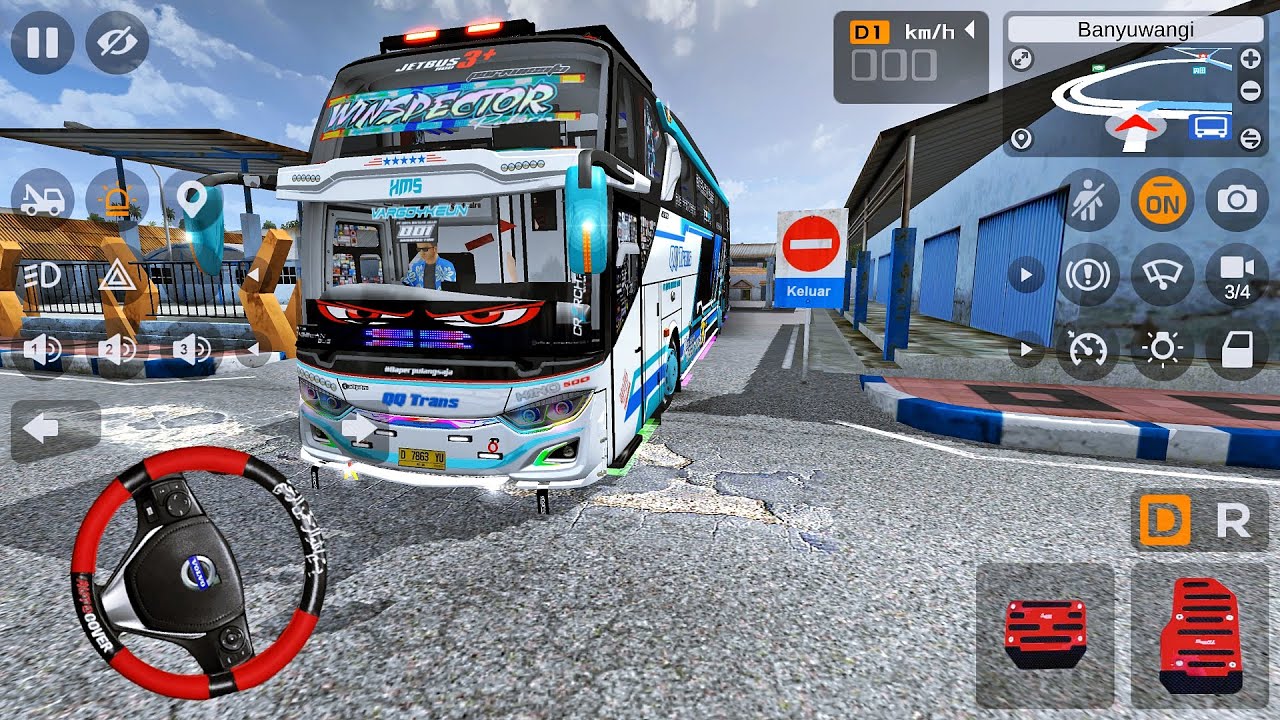 Bus Winspector QQ Trans Full Strobo 36 Not  Keluar Terminal AKAP Sambil Oleng