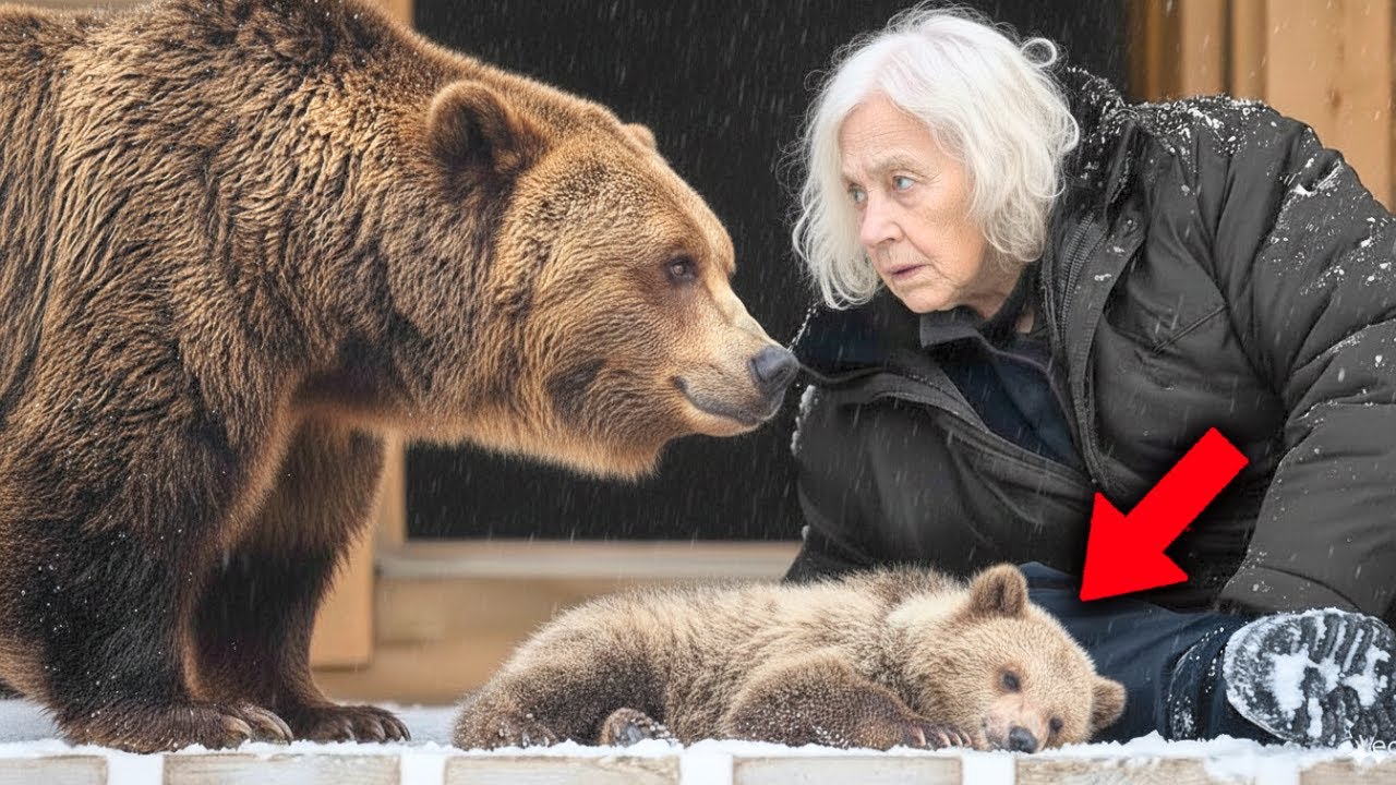 Un’Orsa Grizzly Portò Il Suo Cucciolo Moribondo Da Questa Anziana, Poi Accadde L’Inimmaginabile