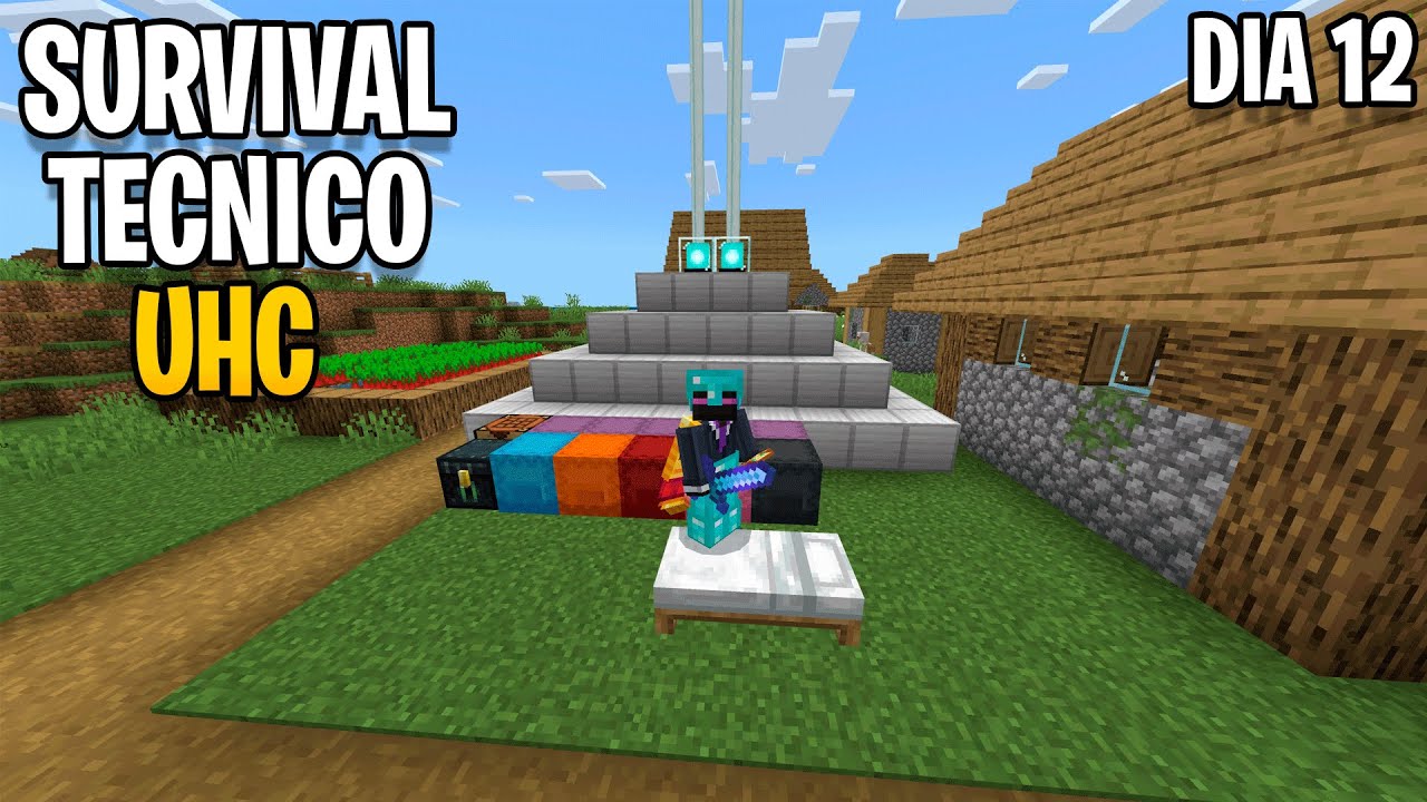 Survival Técnico UHC Minecraft Bedrock Dia 15 Volviiii