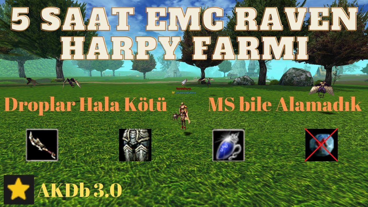 1300x Raven Harpy Farmı | Droplar Hala Kötü