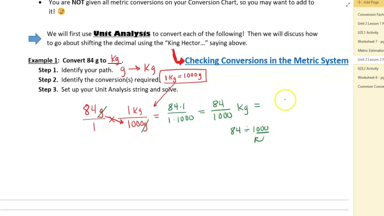 Metric Conversions