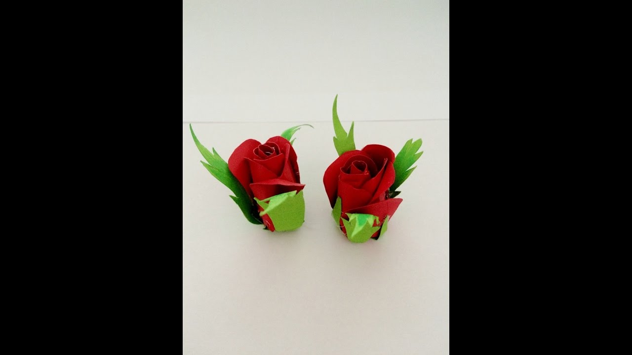 DIY Super easy way to make rose bud from paper-Tutorials : papierenbloemen : pappersblomma