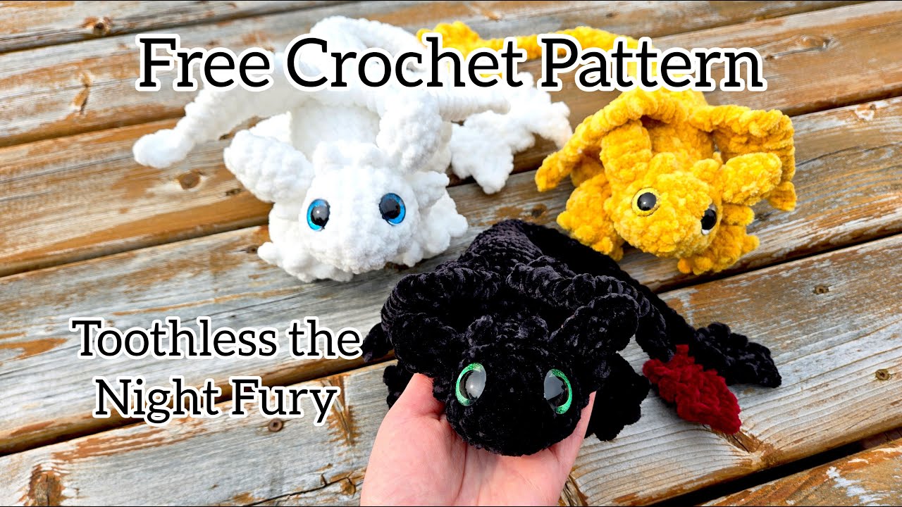 How to Crochet Toothless the Night Fury, FREE CROCHET PATTERN!