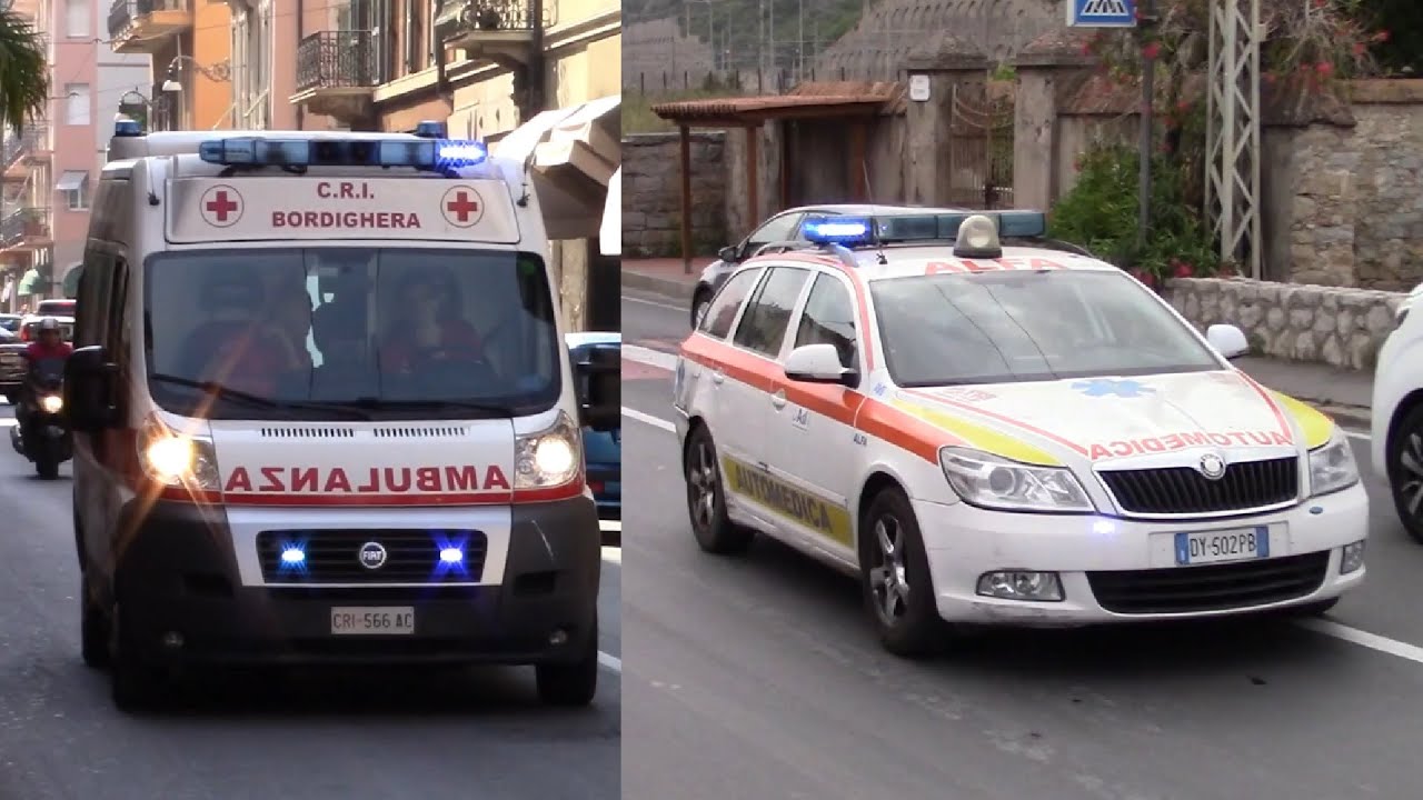 CRI Ventimiglia e CRI Bordighera - Raccolta Ambulanze in sirena