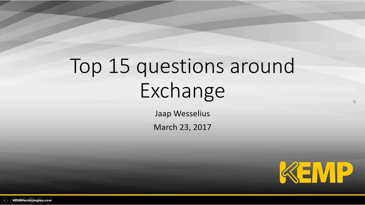 The Top 15 Senior Admin Exchange Questions Answered by Jaap Wesselius