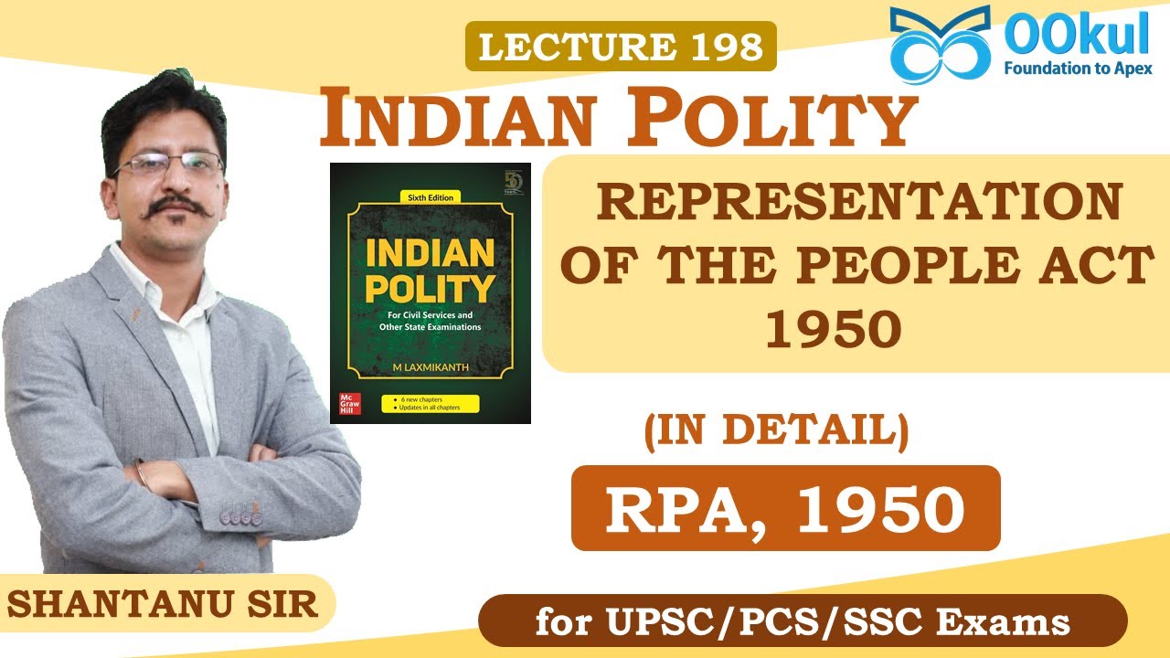 Representation of the People Act 1950 | RPA 1950 | Indian Polity | Election Laws | L 198 | UPSC/SSC