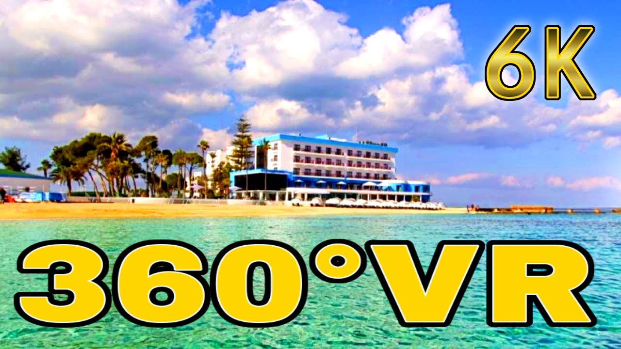 360&deg; VR Varosha Beautiful Beach Ghost Trip Northern Cyprus Town Holiday 6K 3D Virtual Reality HD 4K
