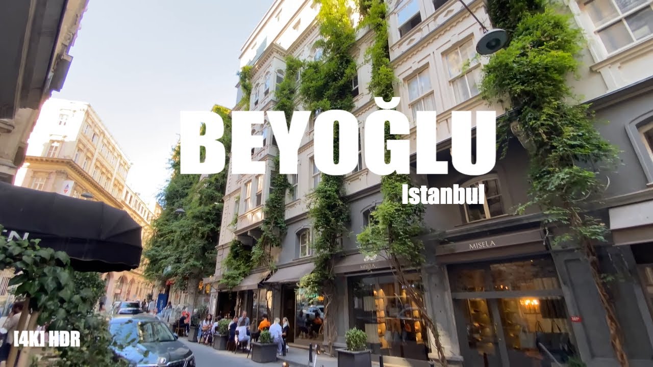 [4K UHD 🐇]  Istanbul Beyoglu walking tour. Istiklal street and Pera district