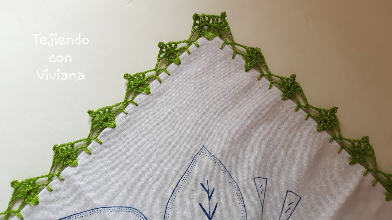 Orilla #75 Tejida a Gancho Crochet super facil y rapida Para Principantes o Servilletas de Recuerdo