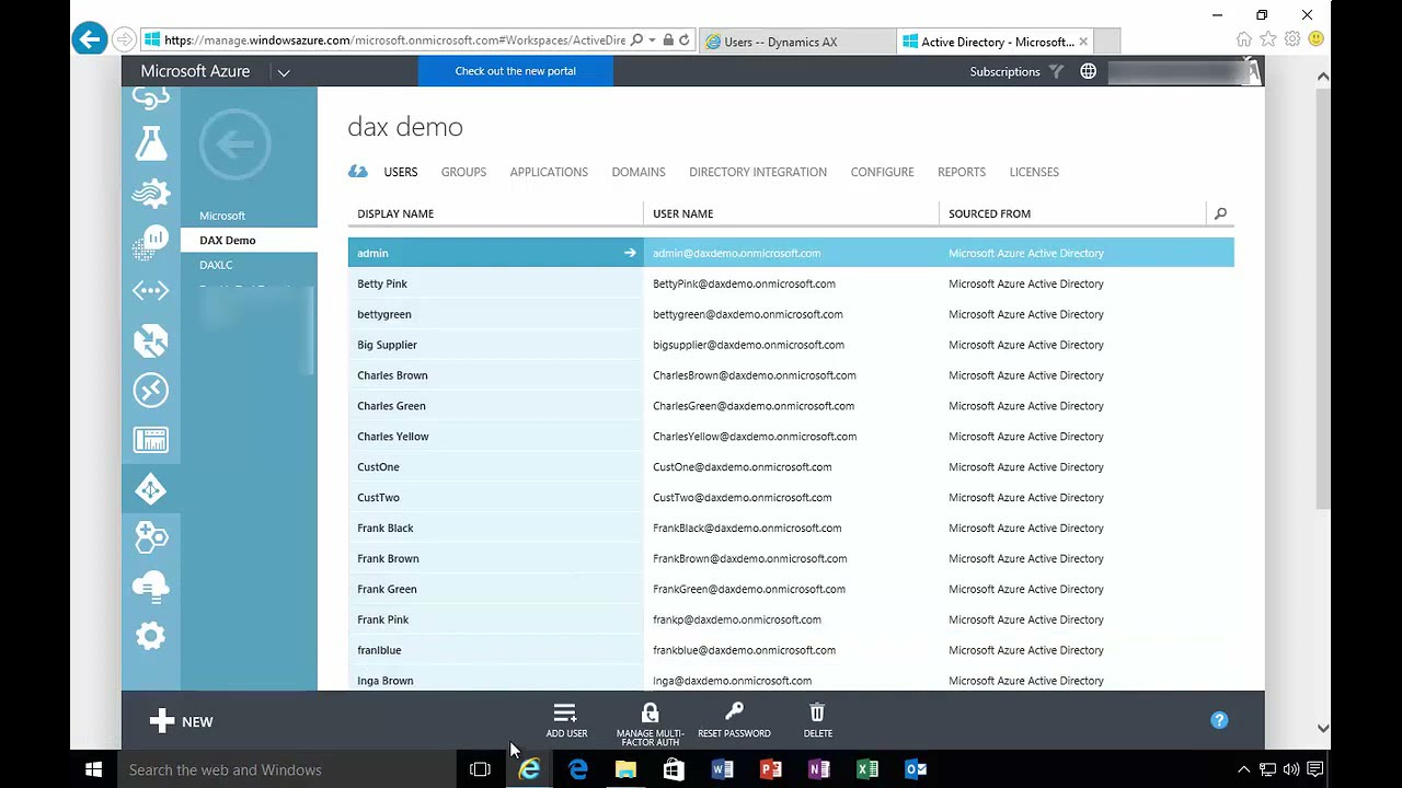 How To Setup Up A Demo User To Access Your New Dynamics Ax Instance