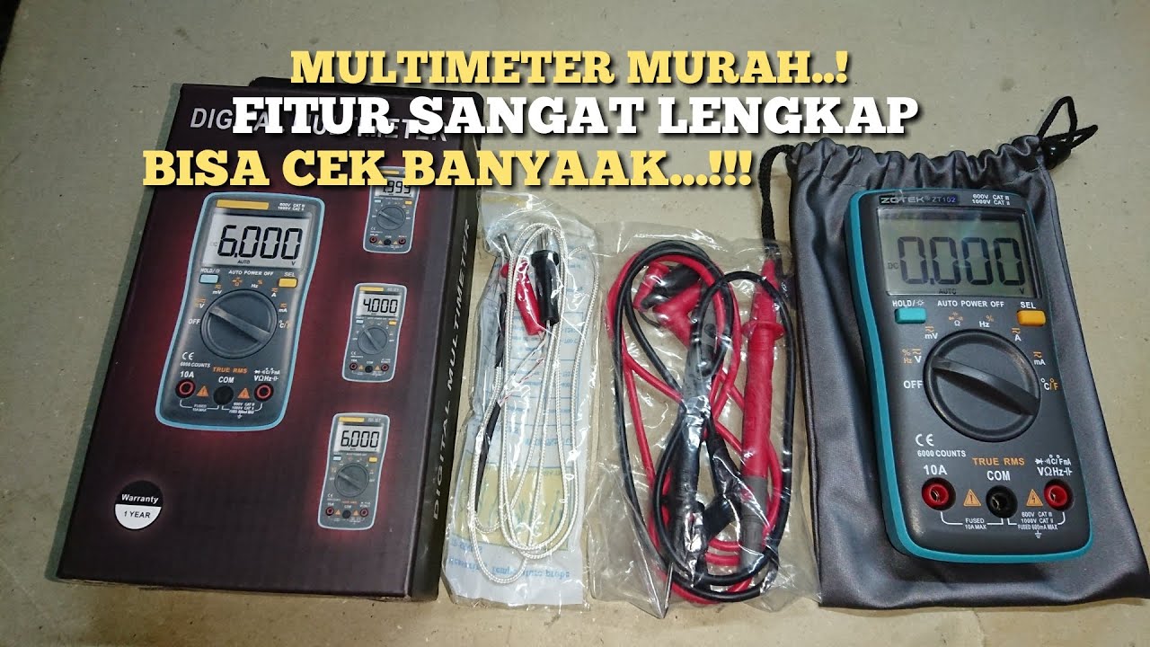 review multimeter digital zotek zt102 || tes fitur lengkapnya