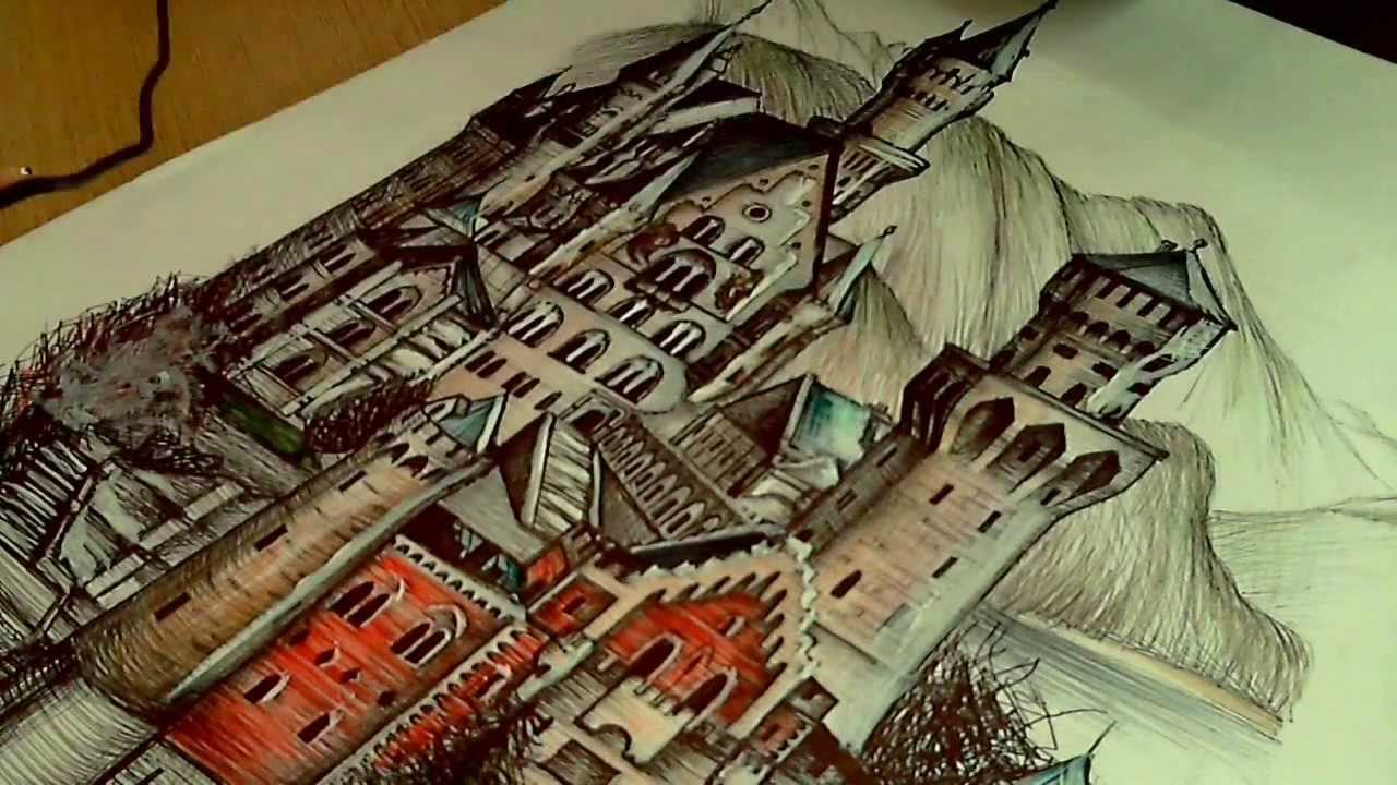 Drawing: Neuschwanstein Castle ( New Swanstone Castle )