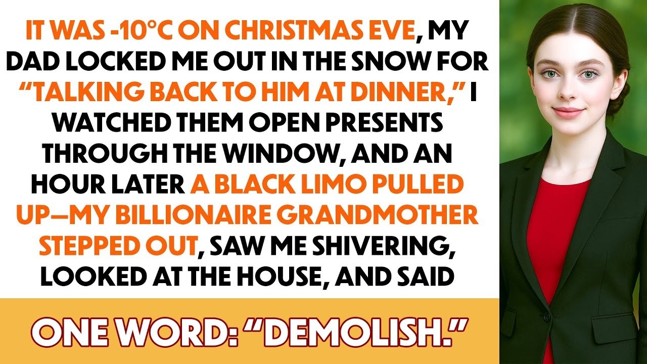 My Dad Locked Me Outside In –10°C On Christmas Eve… Then My Dead Billionaire Grandmother Showed Up