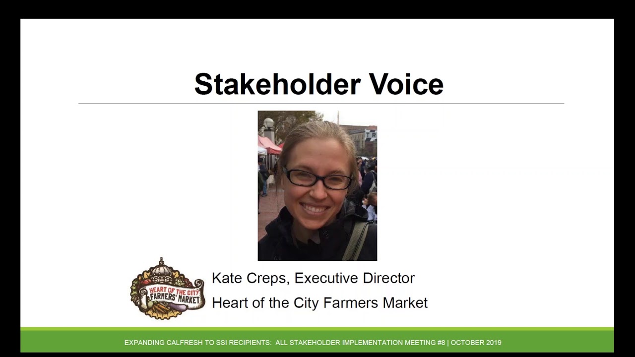 Expanding CalFresh to SSI Recipients All Stakeholder Implementation Meeting #8