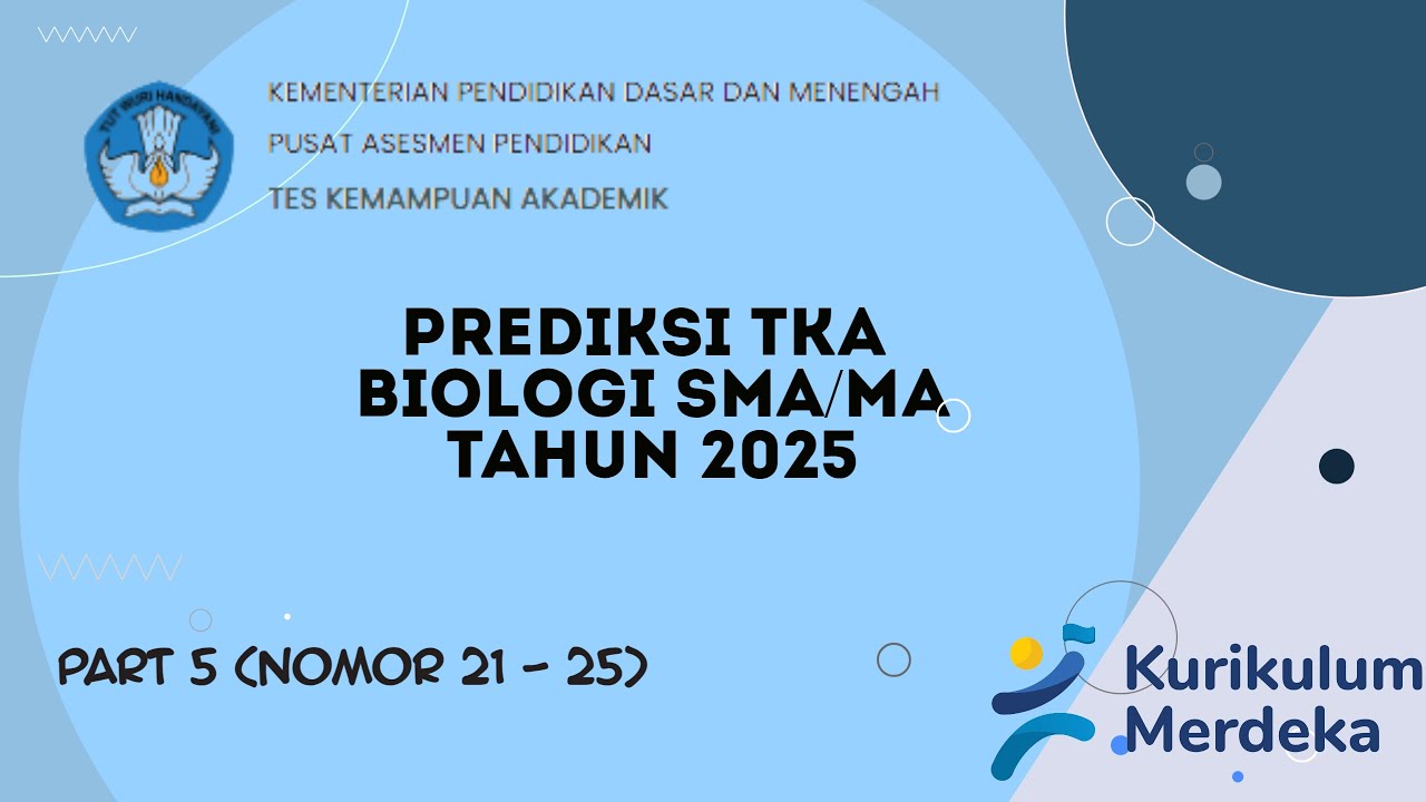 PREDIKSI TKA BIOLOGI 2025 PART 5 (Nomor 21-25)