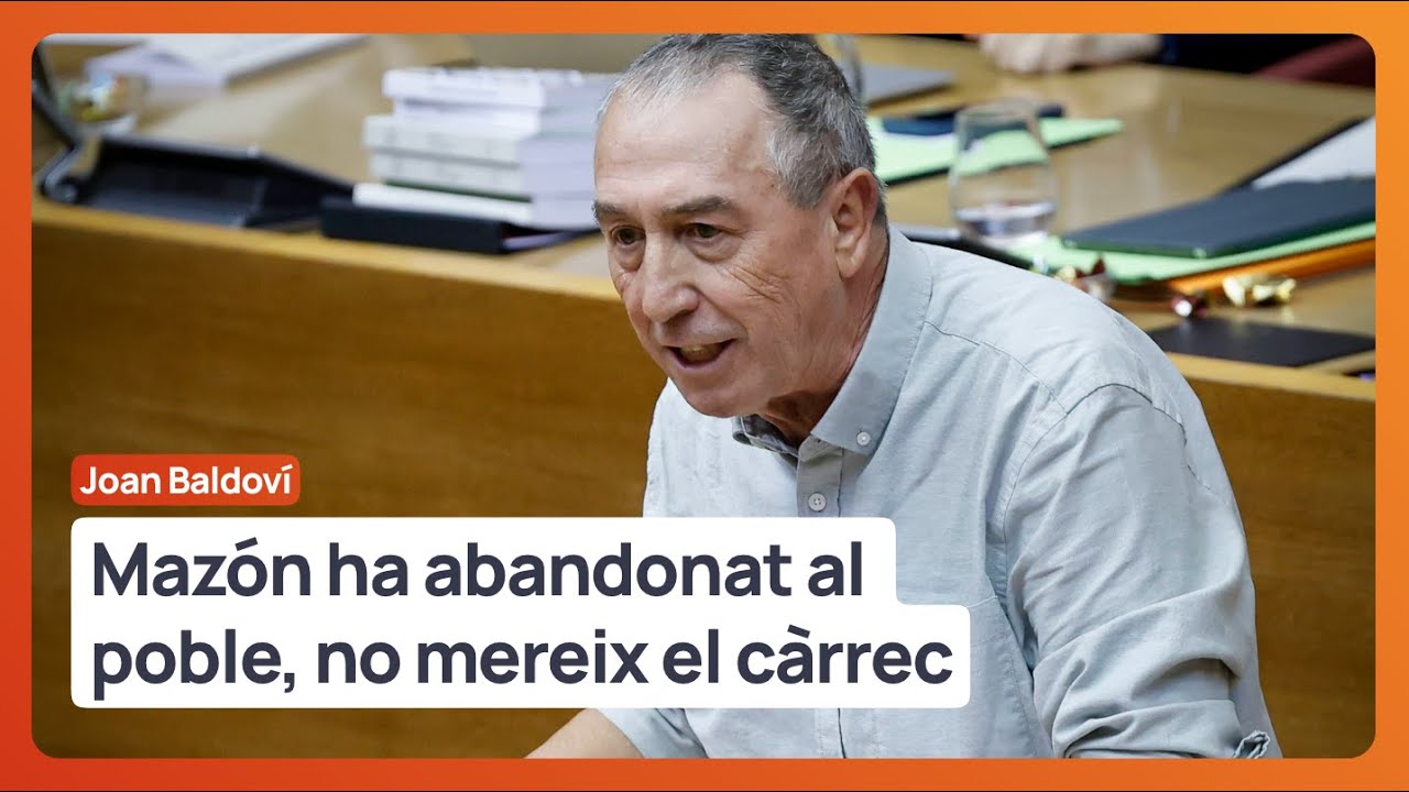 BALDOVÍ le dice a MAZÓN lo que sentimos TODOS los VALENCIANOS