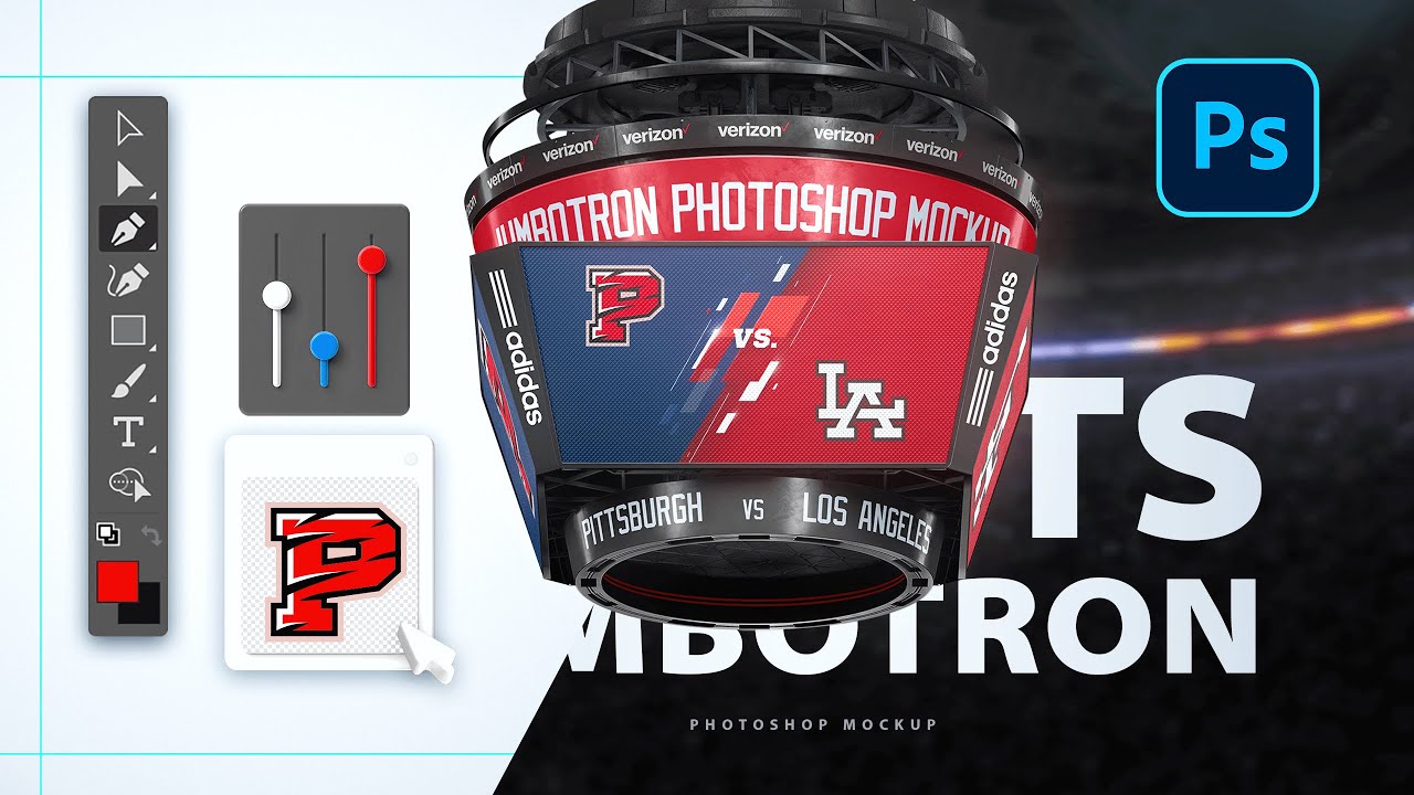How to design custom sports arena Jumbotrons using a Photoshop mockup