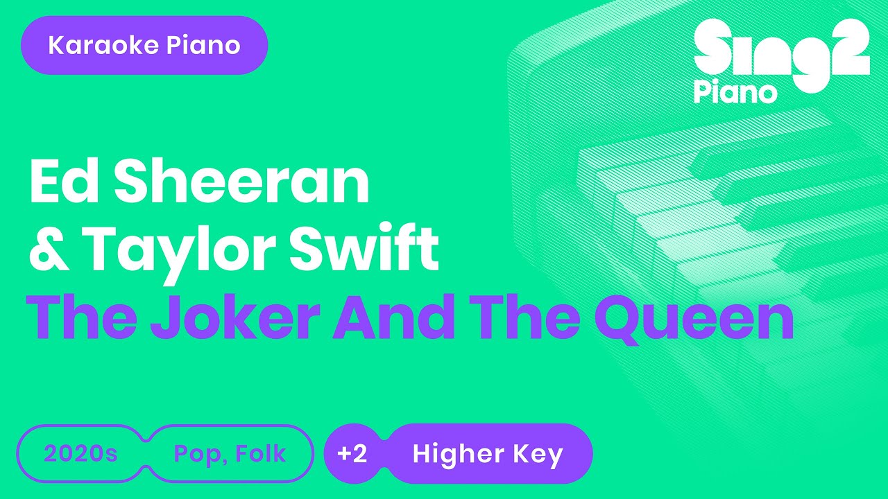 Ed Sheeran, Taylor Swift - The Joker And The Queen (Higher Key) Piano Karaoke
