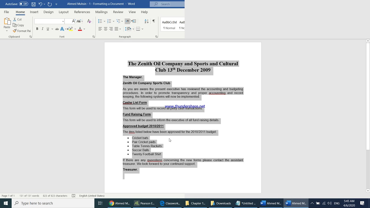 1 - Formatting a Document in Microsoft Word - Chapter 15 - Edexcel IGCSE ICT 9-1