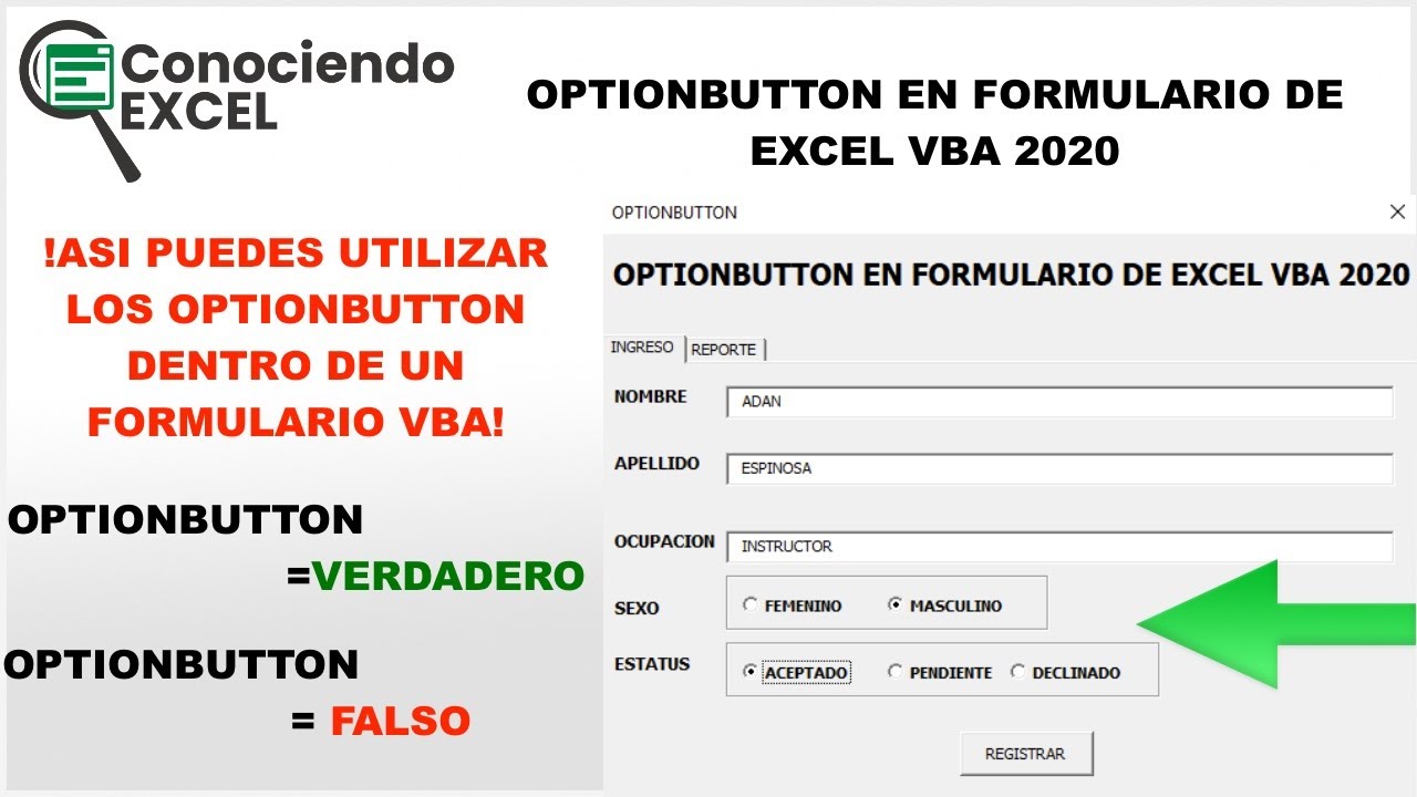OPTIONBUTTON EN FORMULARIO DE EXCEL VBA