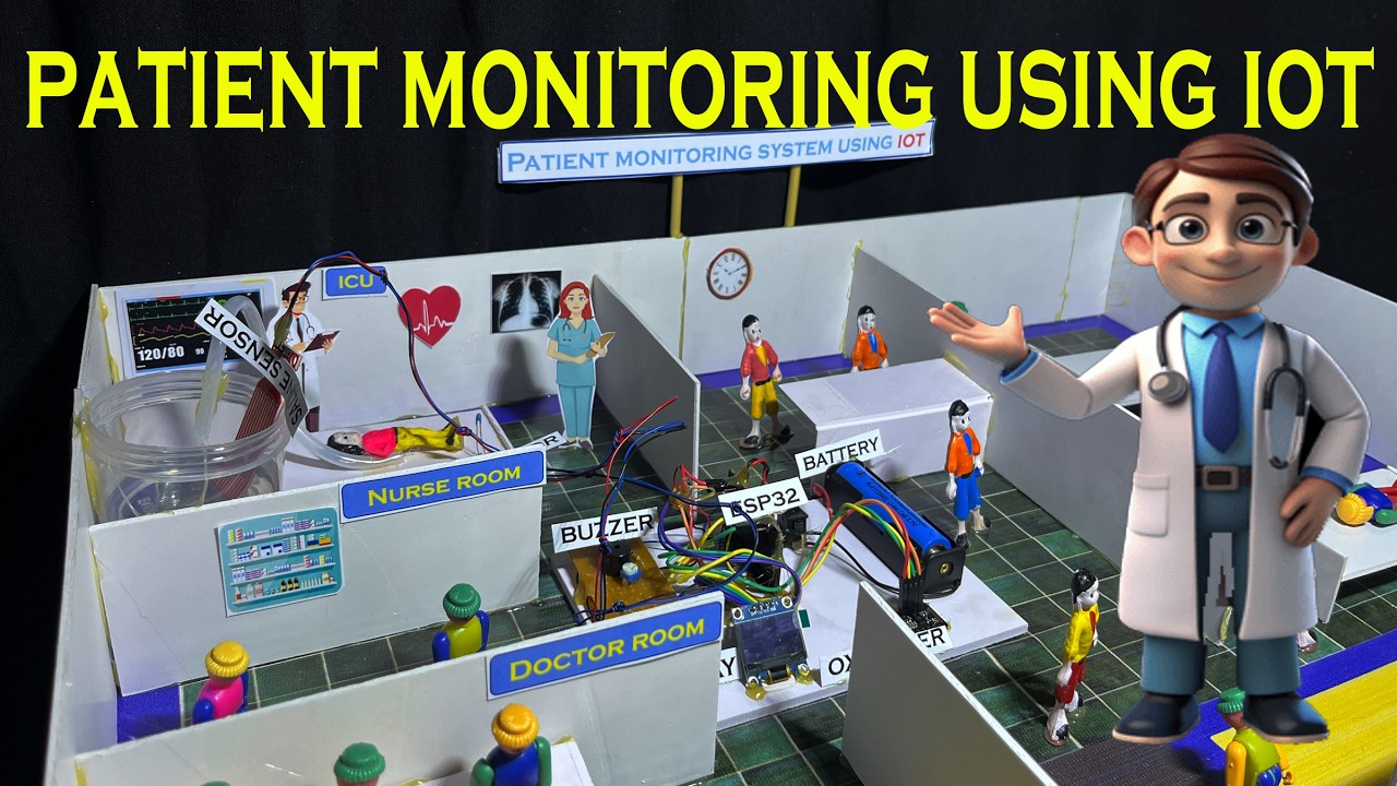 how to make a Patient Health Monitoring system using ESP32 and IOT | Smart Hospital working Model