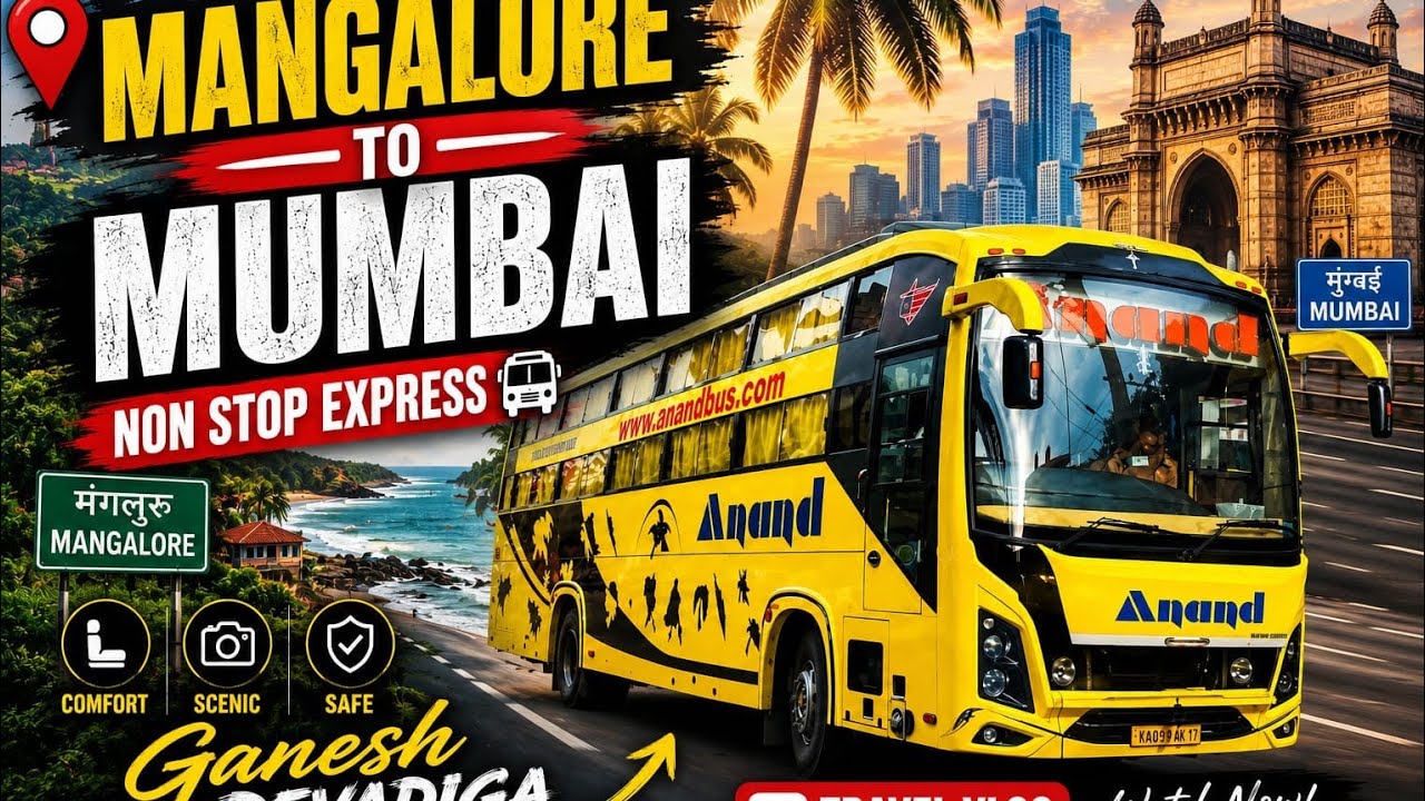 Mumbai to Mangalore Full  Bus Journey || Anand Travels || Cabin Ride!! Surendra Ashok Leyland Bus