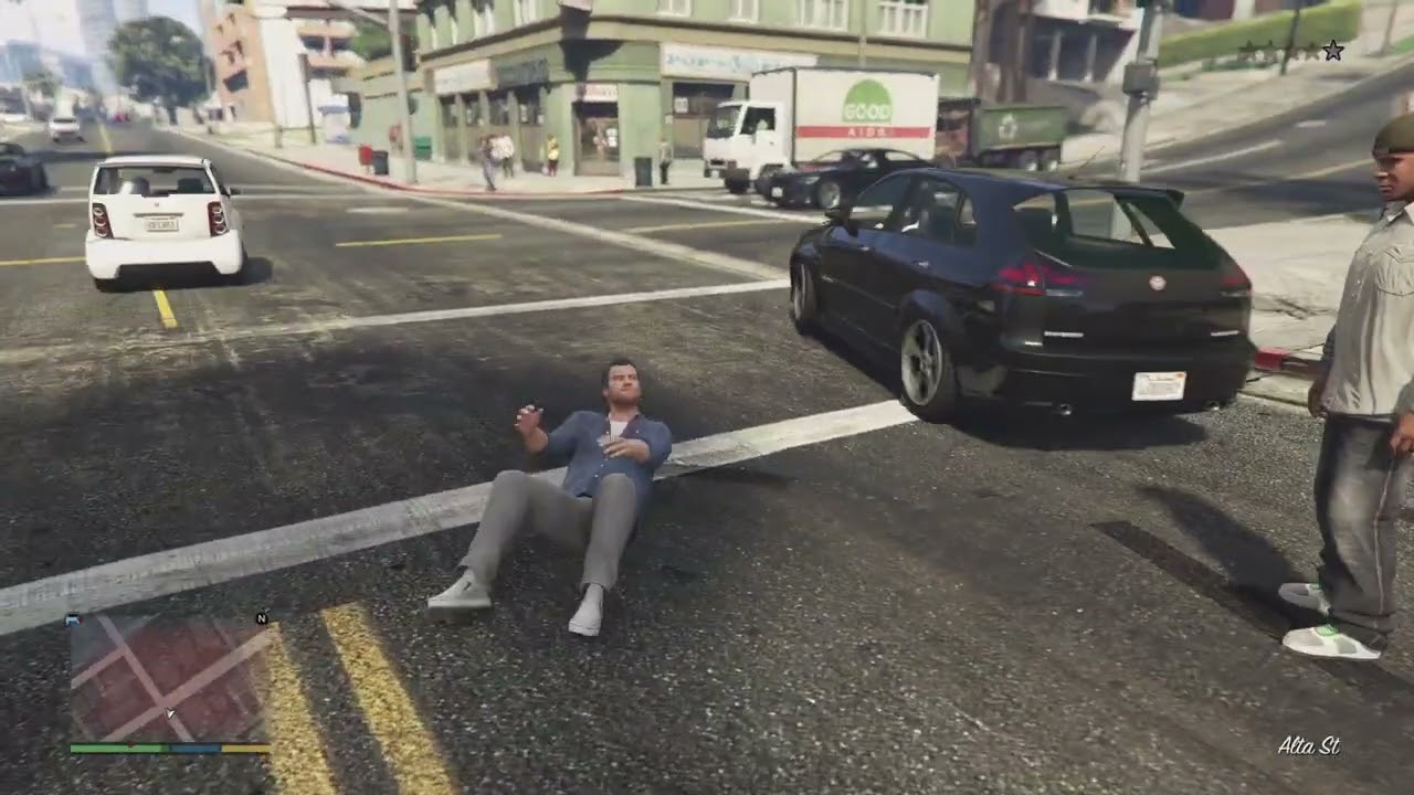 GRAND THEFT AUTO STORY MODE ESCAPING FROM POLICE IN A FAST CAR 