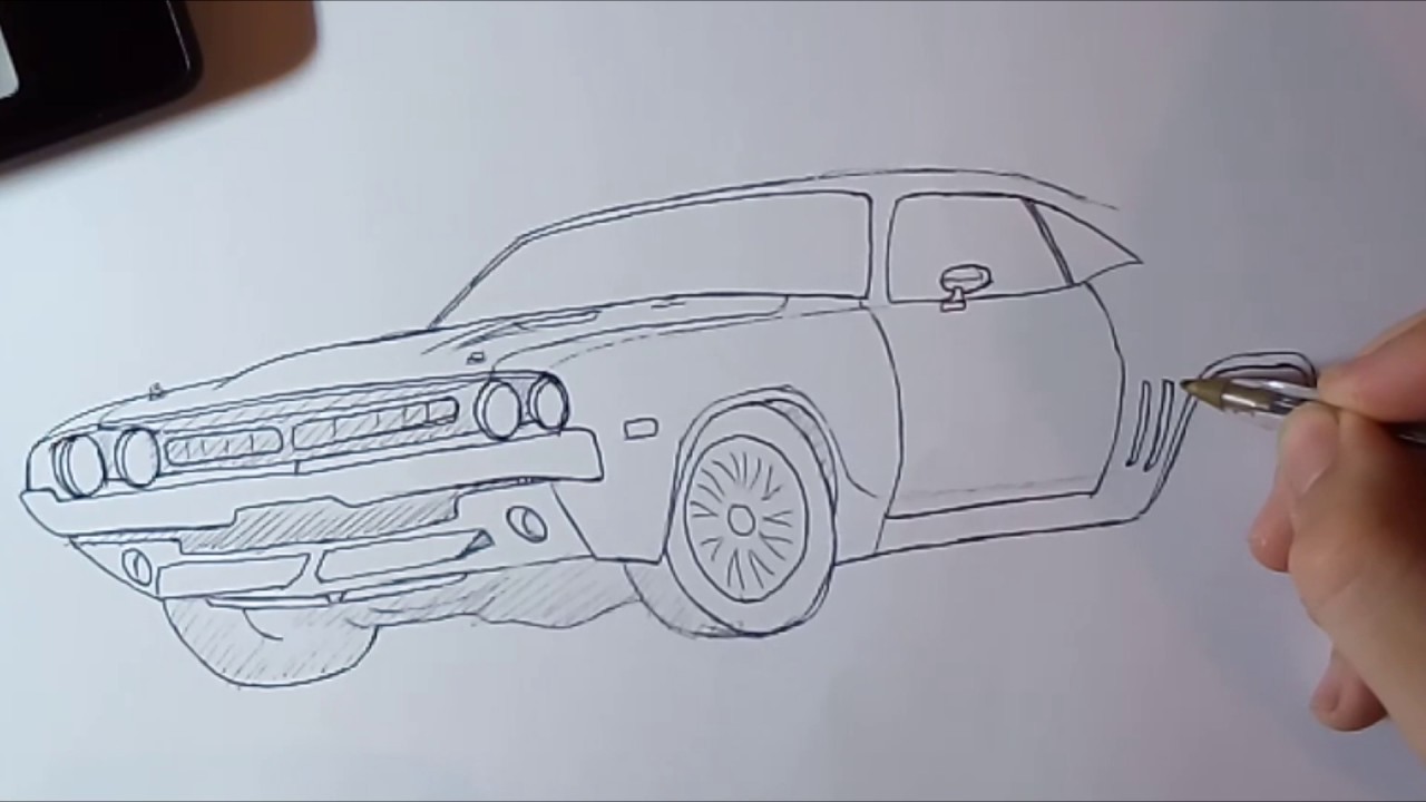 Desenhando Dodge Challenger 71