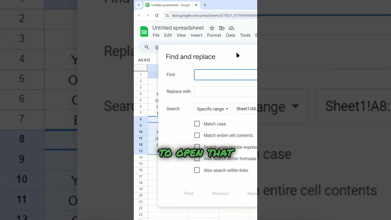 Как найти и заменить в Google Таблицах