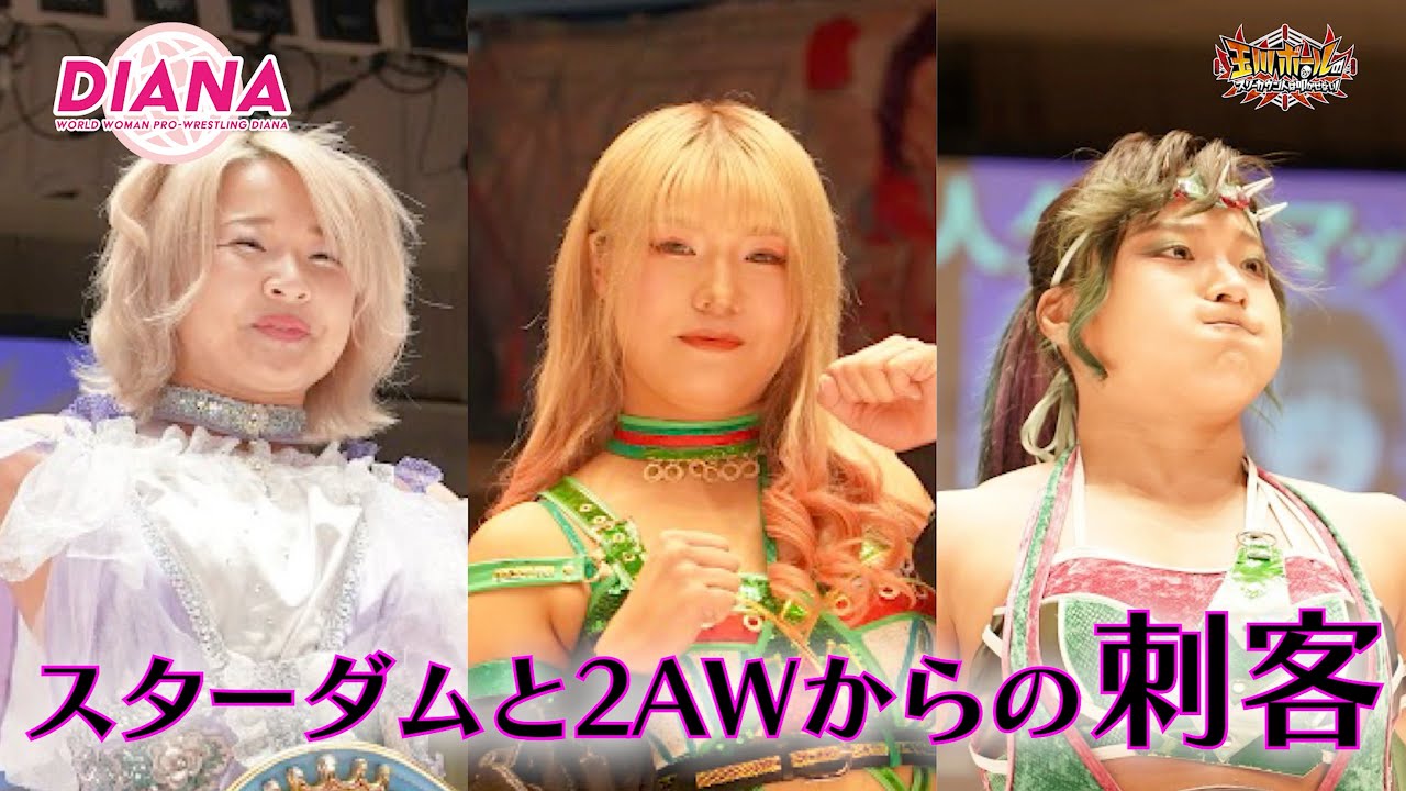 梅咲遥＆飯田沙耶＆美蘭 vs ななみ＆笹村あやめ＆壮麗亜美【ワールド女子プロレス・ディアナ】【玉川ボールのスリーカウントは叩かせない！】