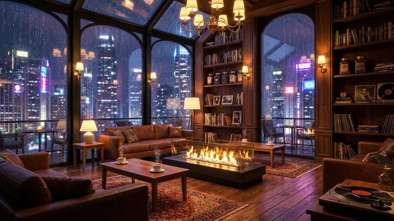 A Rooftop You’ll Never Want to Leave 🌧️🔥 Jazz Night