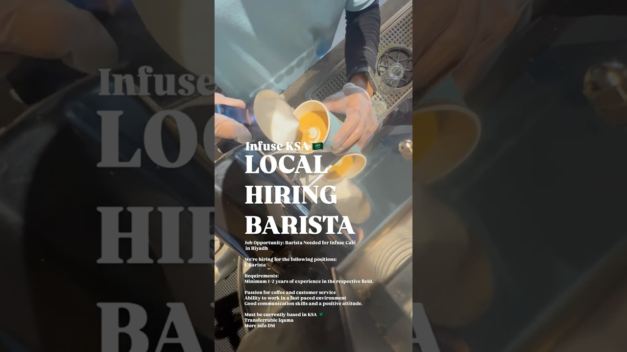 Local hiring barista in saudi arabia ⁉️ #lokerbarista #kerjaluarnegeri #arabsaudi #riyadh #barista