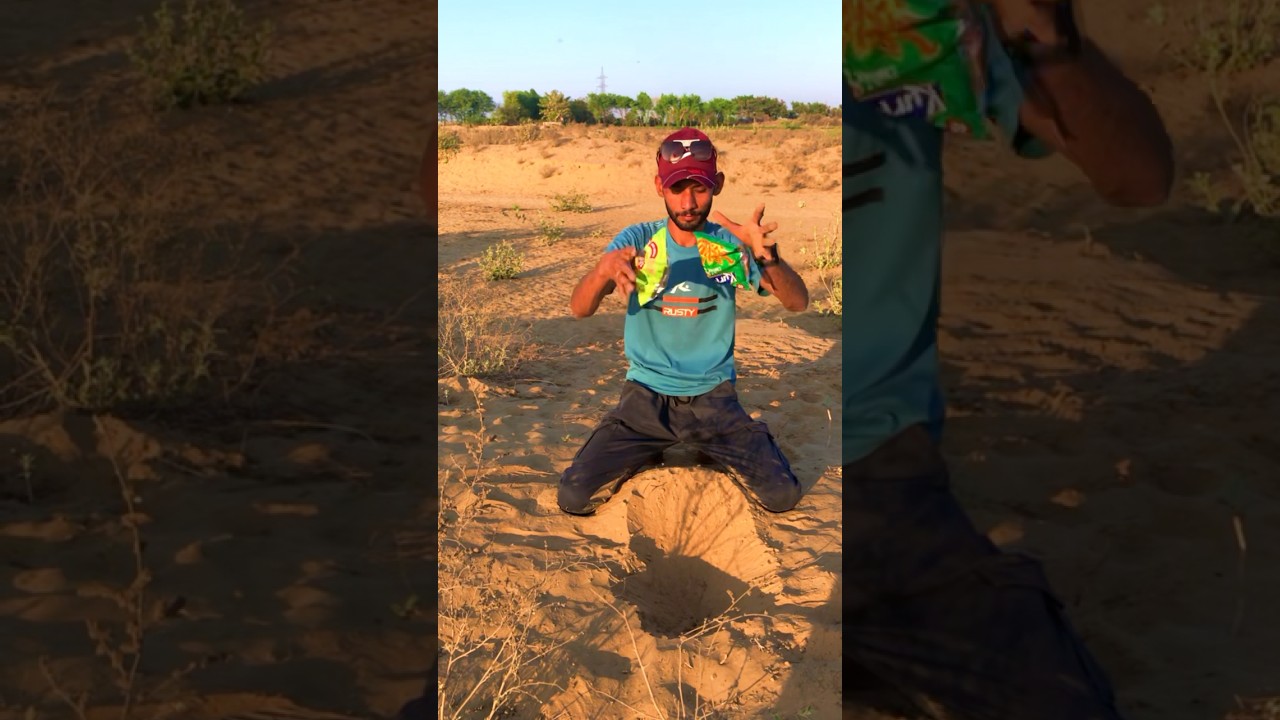 Hide food 🍱 in desert 🌵 #survival #outdoors #camping #desert