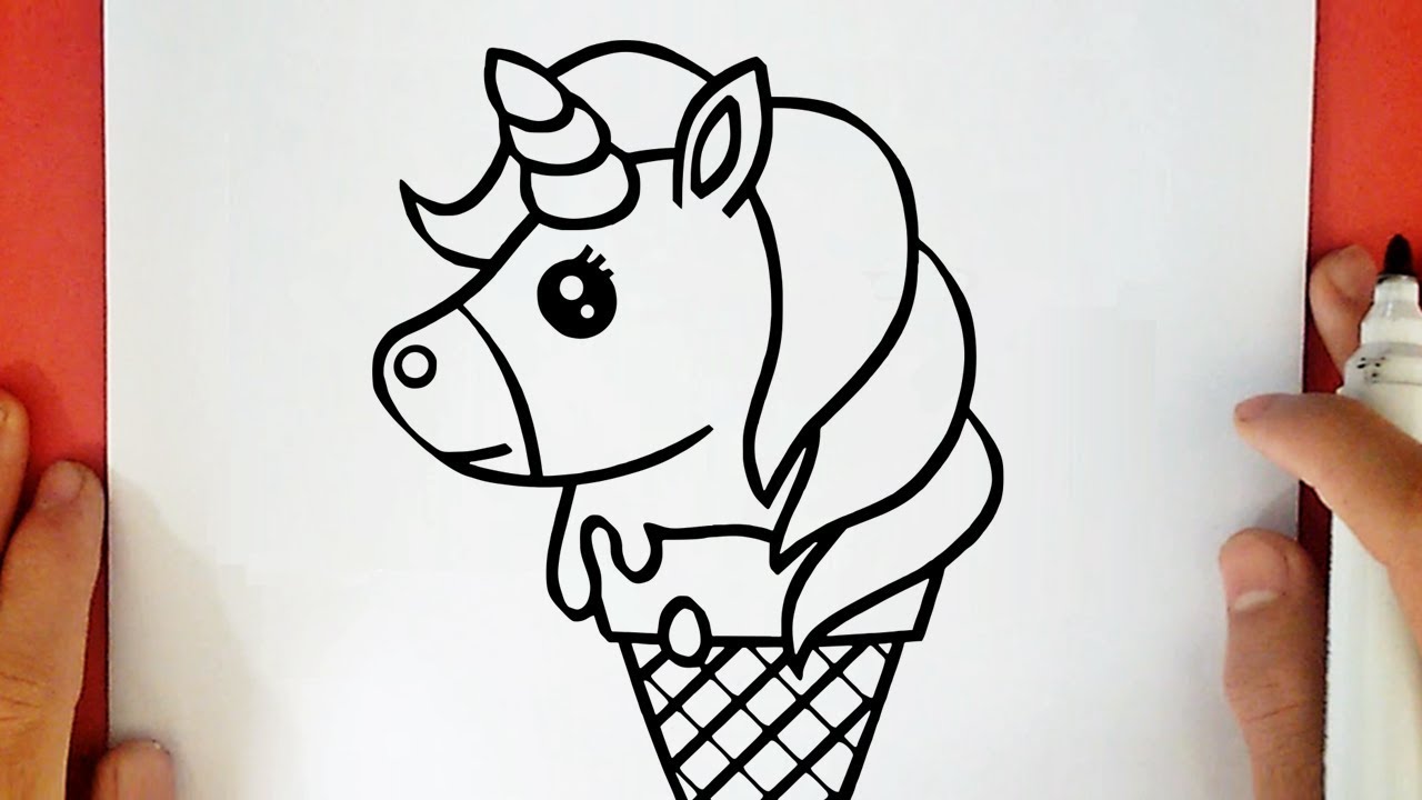 COMMENT DESSINER UNE GLACE LICORNE KAWAII