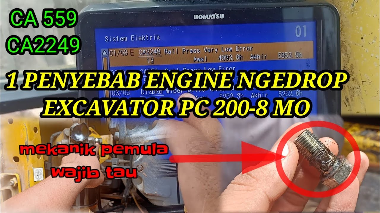 1 Penyebab engine ngedrop.excavator komatsu PC 200-8 MO. @Belajarmekanikpemula