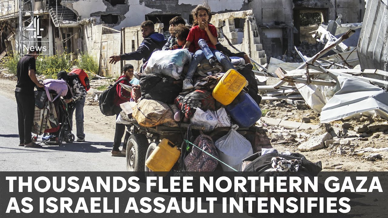 Stepping over dead bodies while escaping Israeli bombs - thousands flee north Gaza