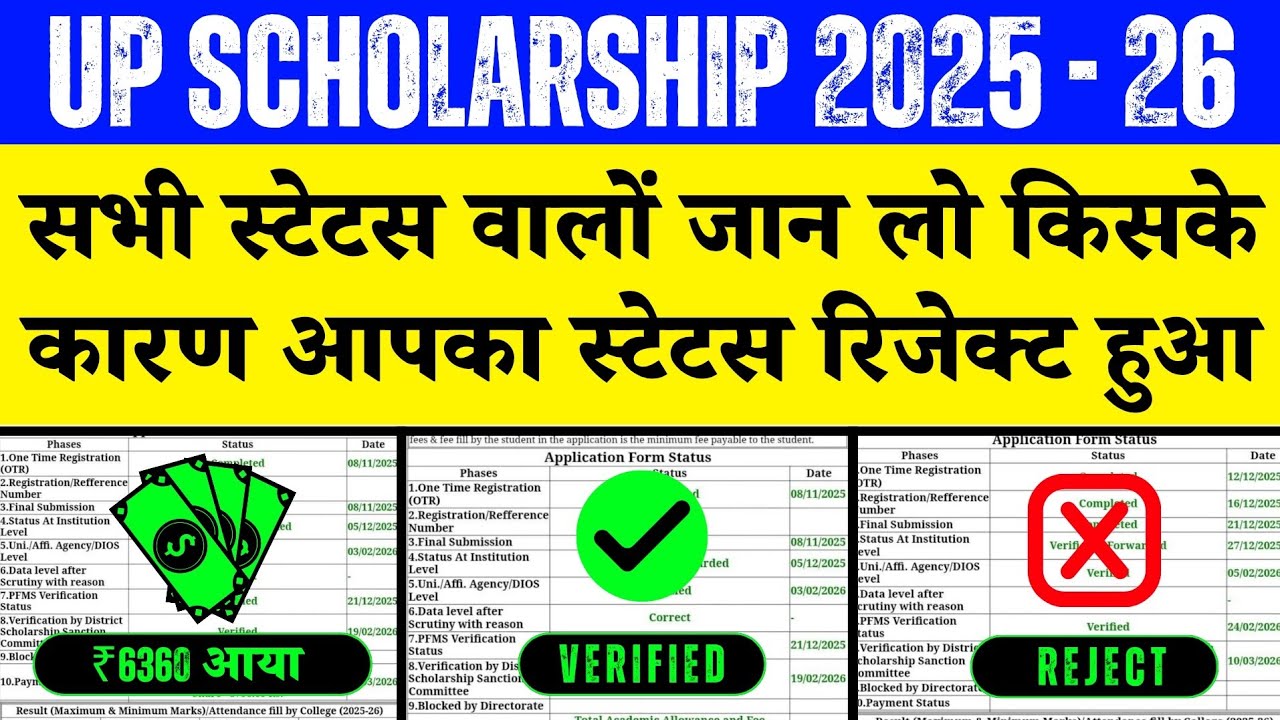 UP Scholarship Reject 😭 | Why is everyone's status getting rejected? Full Reason 🔥