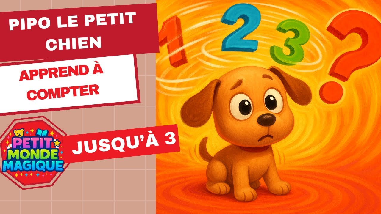 Pipo le petit chien apprend à compter jusqu’à 3