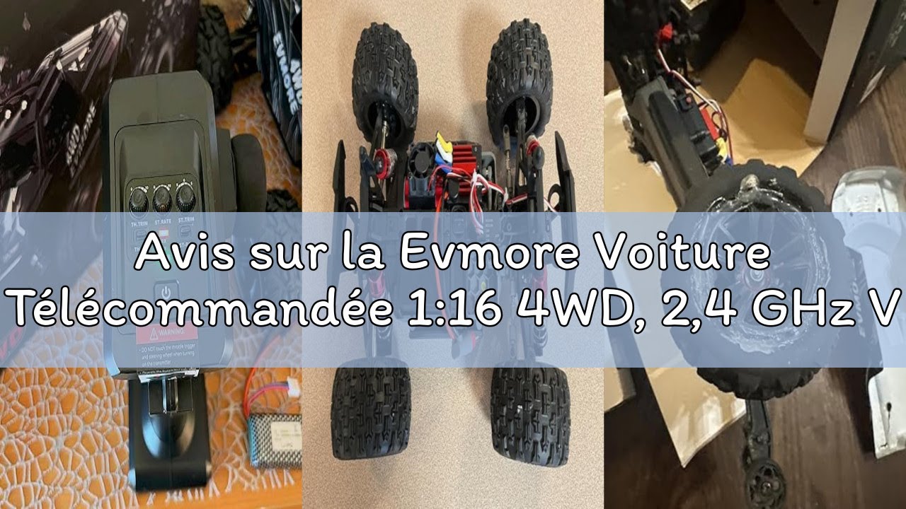 Avis sur la Evmore Voiture Télécommandée 1:16 4WD, 2,4 GHz Voiture RC Haute Vitesse Moteur sans Bala