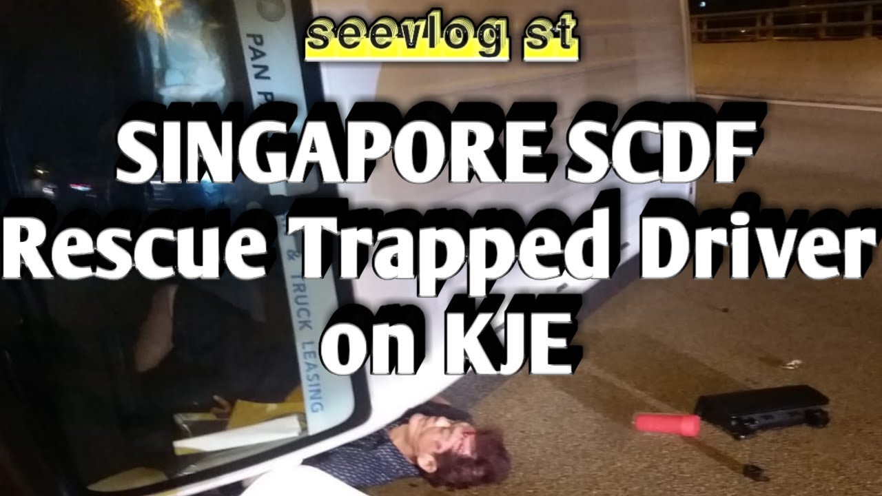 SINGAPORE SCDF Rescue Trapped Driver on KJE Accident HD SeeVlog ST