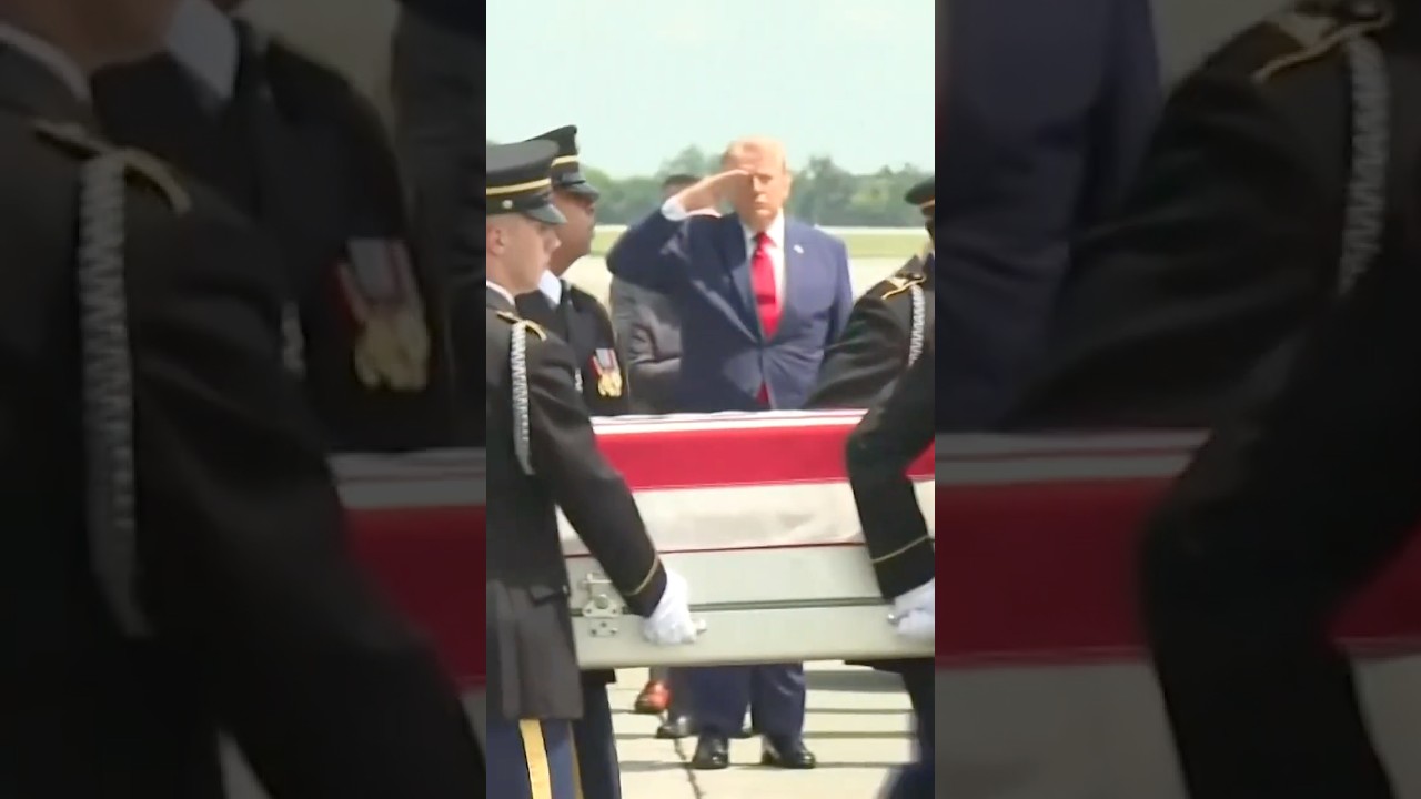 Trump Attends Ceremony for Four US Soldiers Killed in Iran