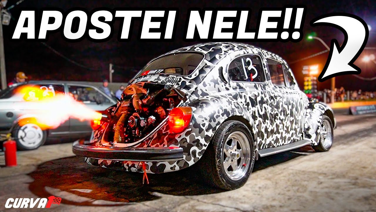 Fusca turbo motor a ar BENGANDO GERAL na arrancada