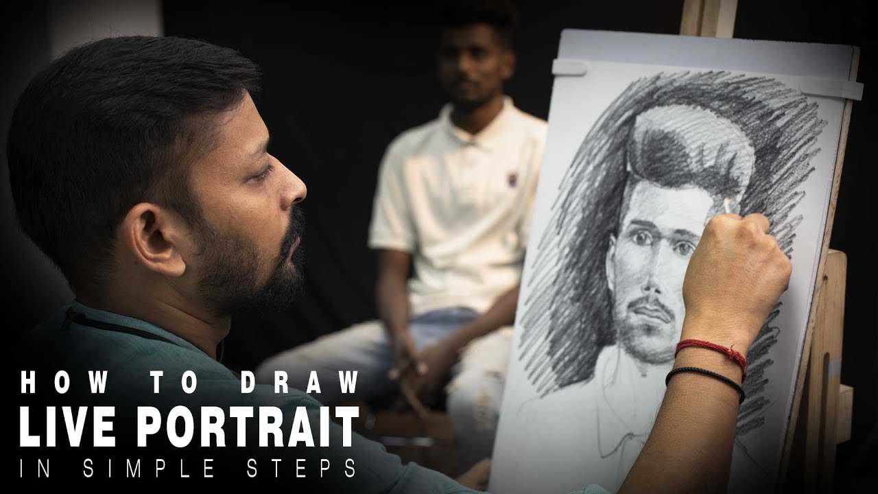 Live Portrait Drawing | How to draw Portrait from Live