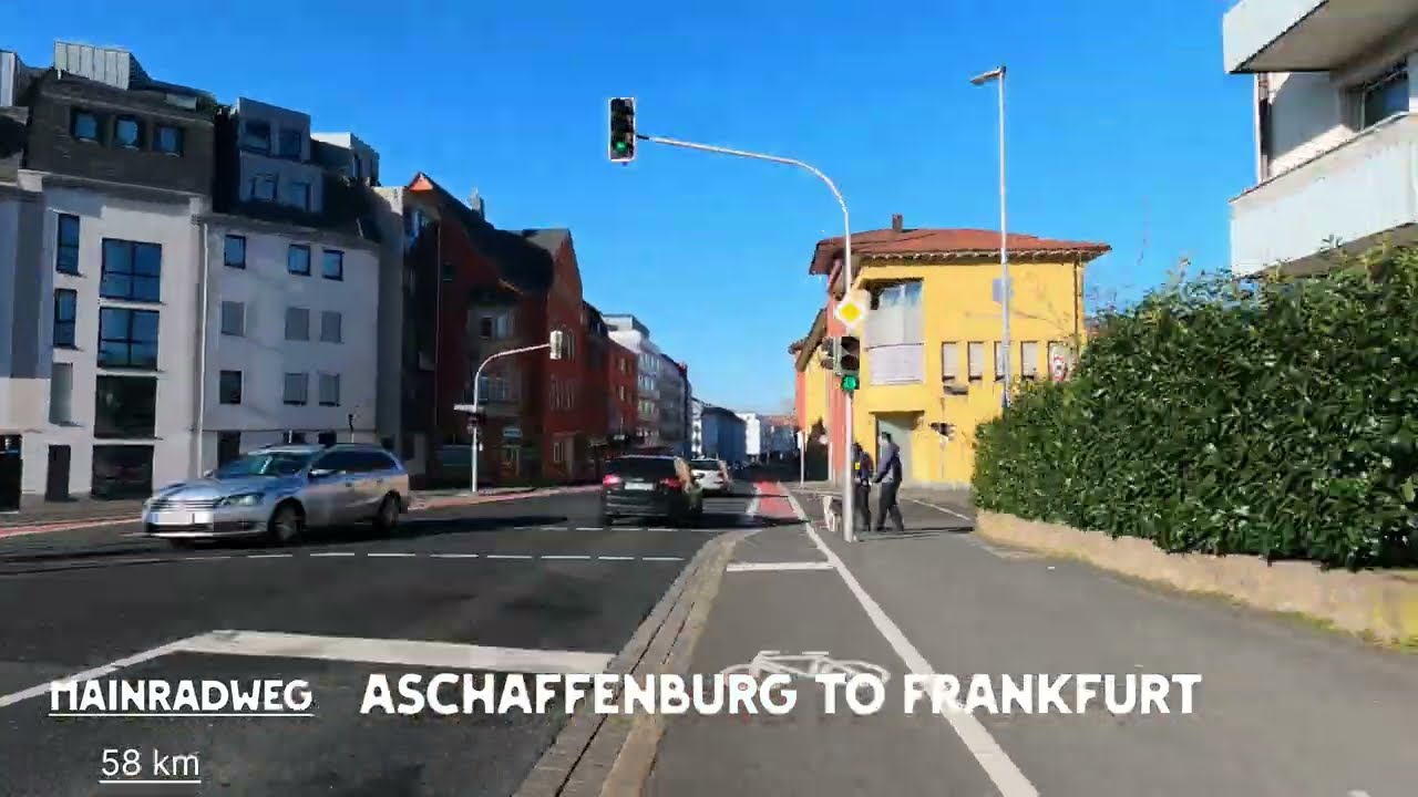 Aschaffenburg to Frankfurt MainRadweg 58 km #timewarp