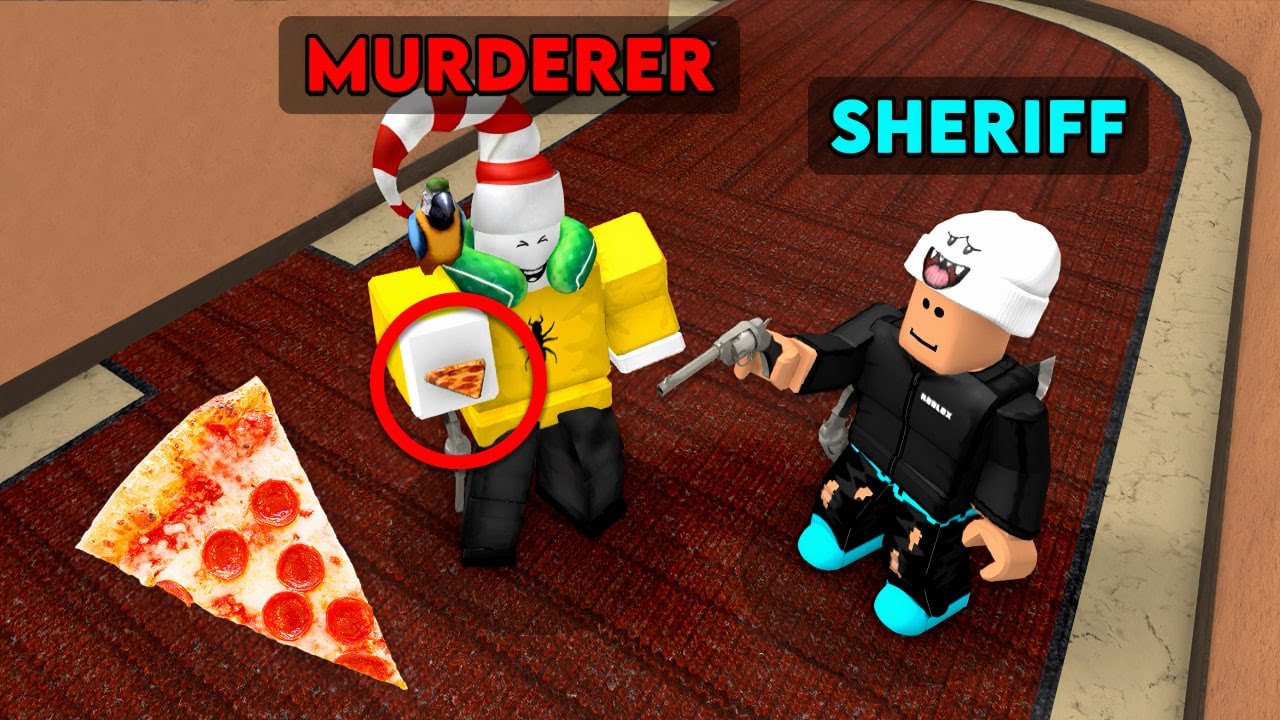 Using PIZZA KNIFE as Murderer in Murder Mystery 2..