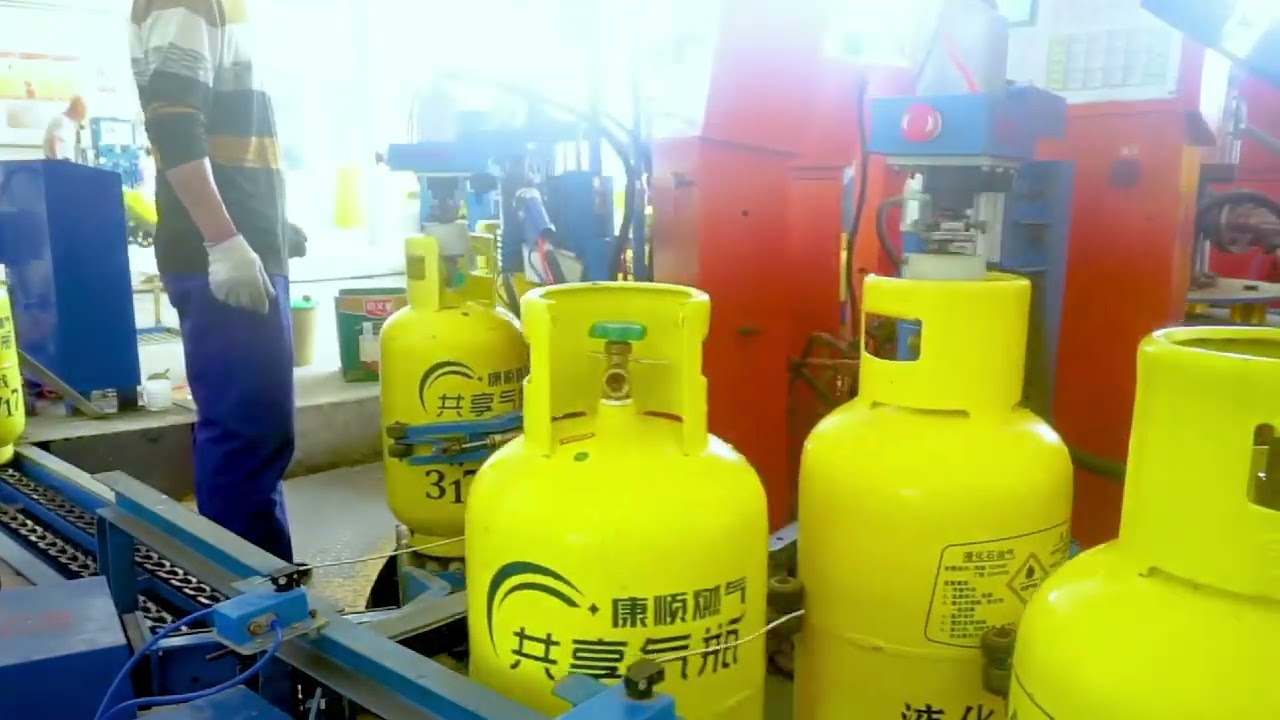 LPG automatic filling line. Contact me for more details #lpg filling #gas filling #Automatic filling