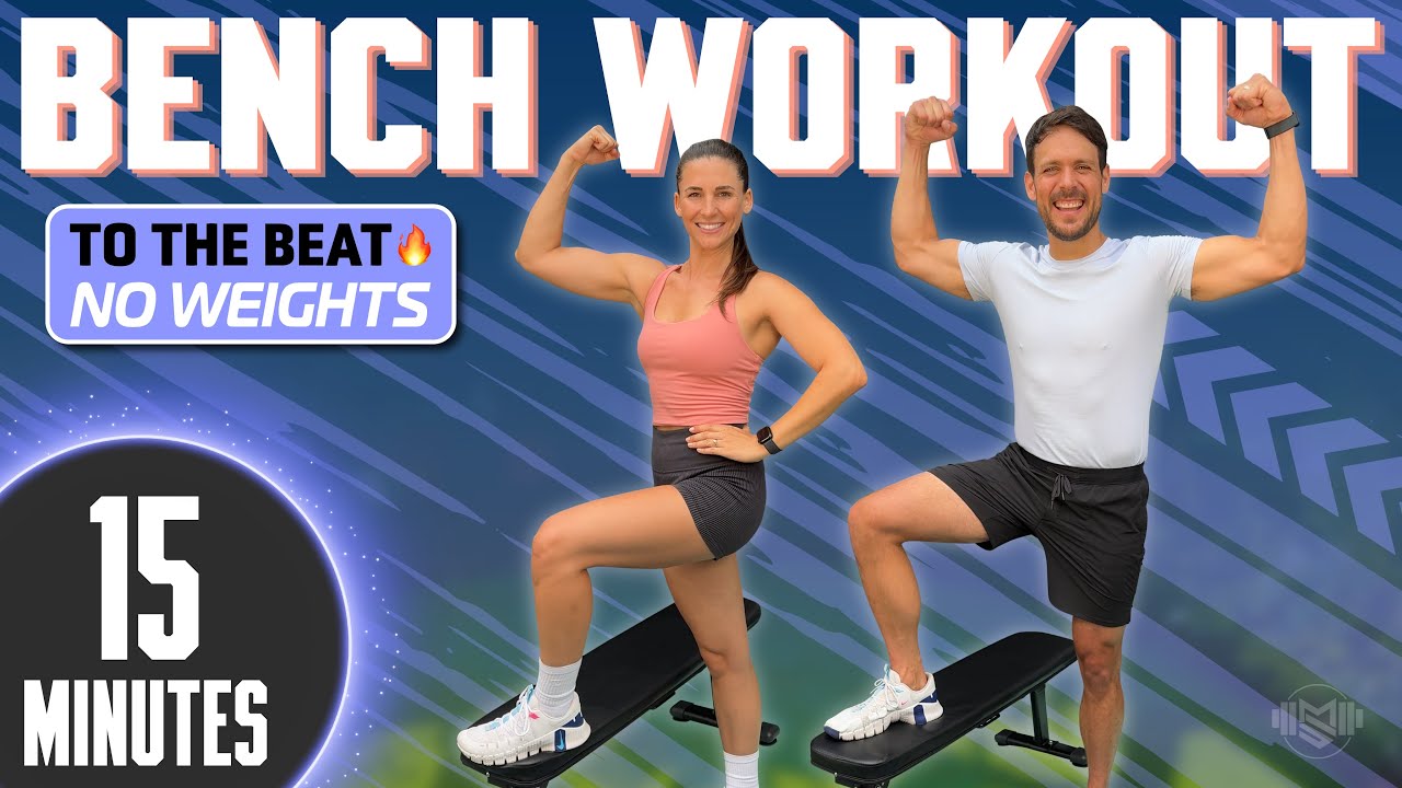 15 Min Full Body Bench Workout [To the Beat, No Jumping]