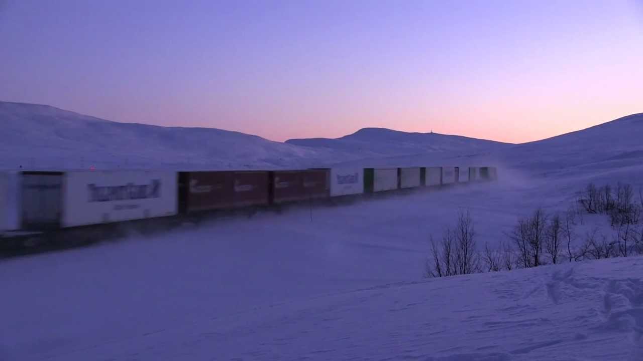 EMDs crossing the Arctic Circle on a cold winter day